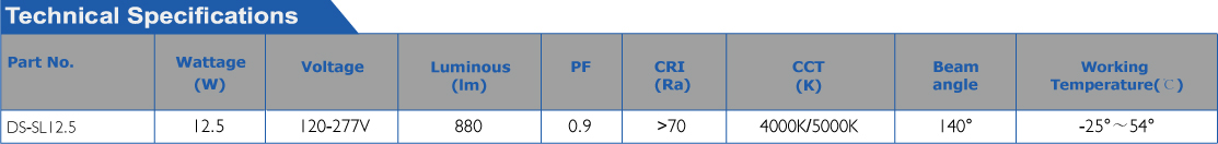 Rectangle LED Security Luminaire